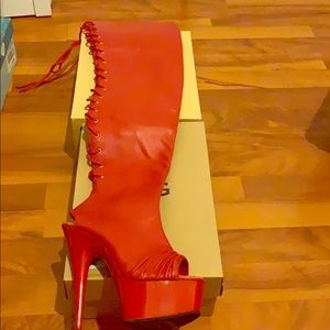 Pleaser Red Leather stiletto shoes